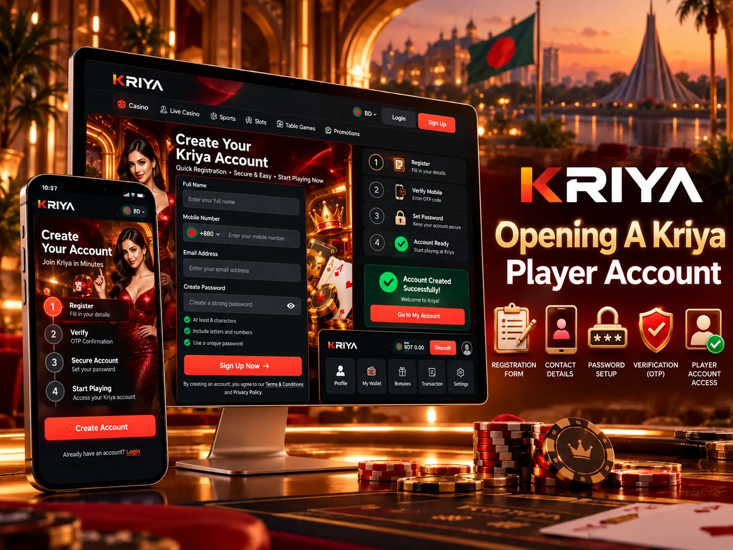 Opening A Kriya Player Account