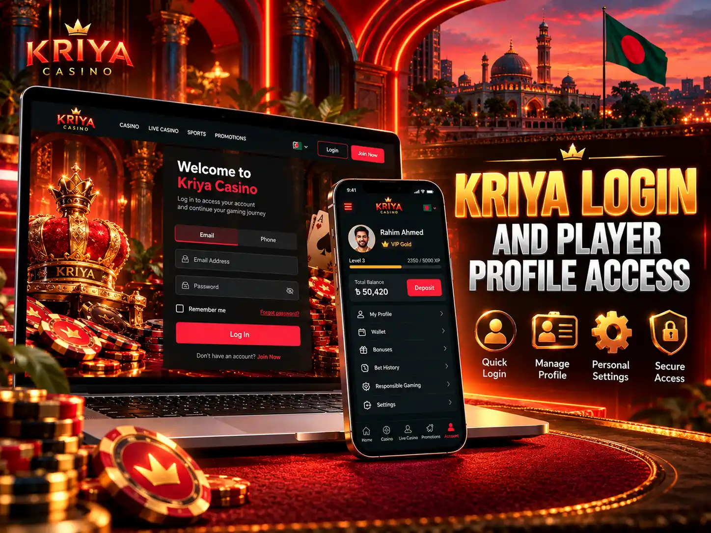Kriya Login And Player Profile Access