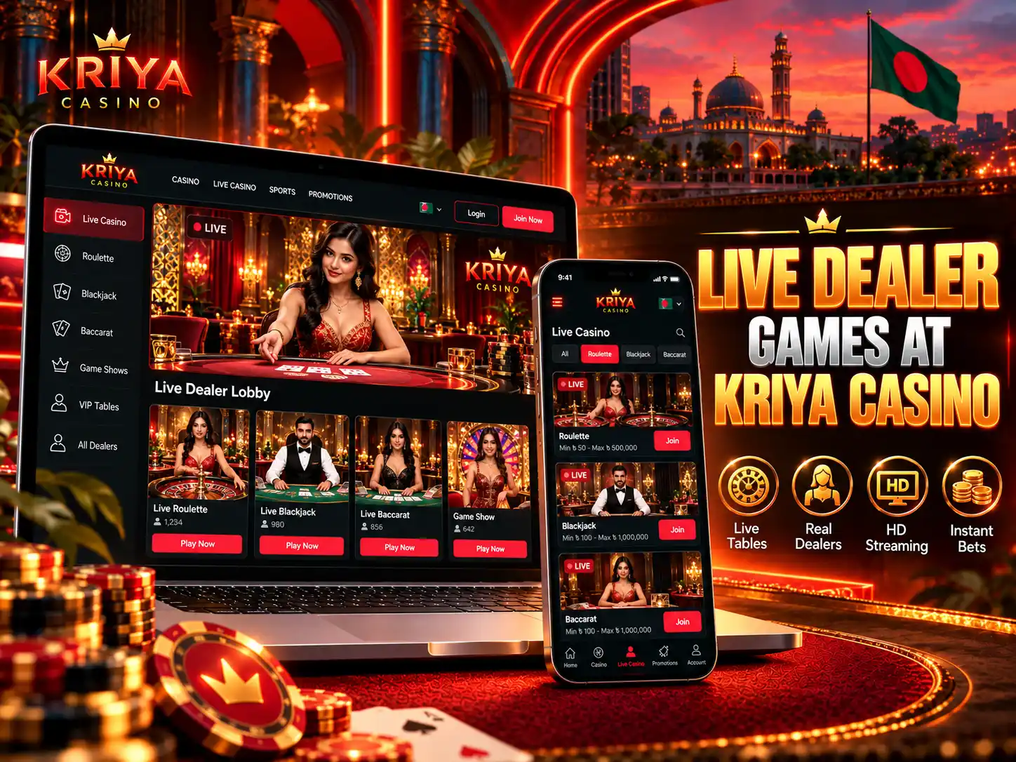 Live Dealer Games At Kriya Casino